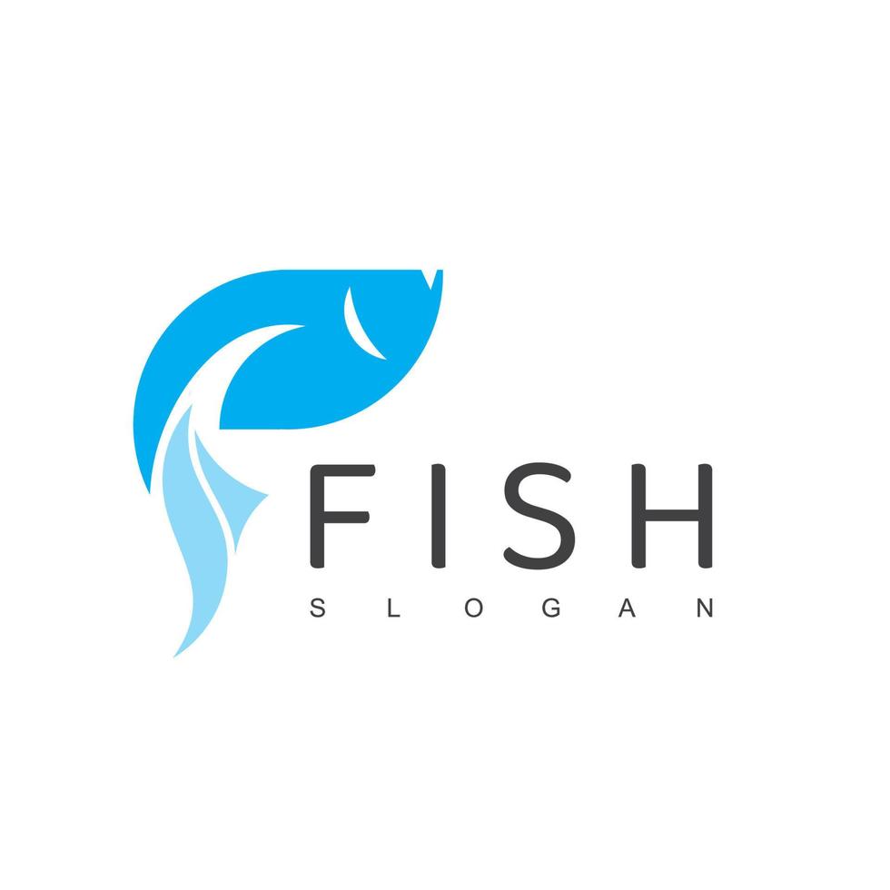 modelo de design de logotipo de peixe, logotipo de restaurante de frutos do mar, ícone de piscicultura vetor