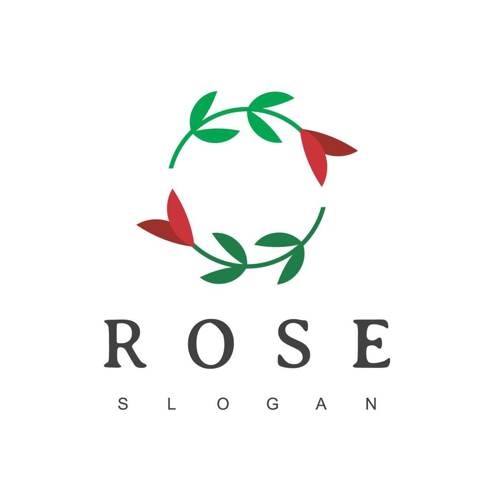 modelo de design de logotipo de flor rosa vetor