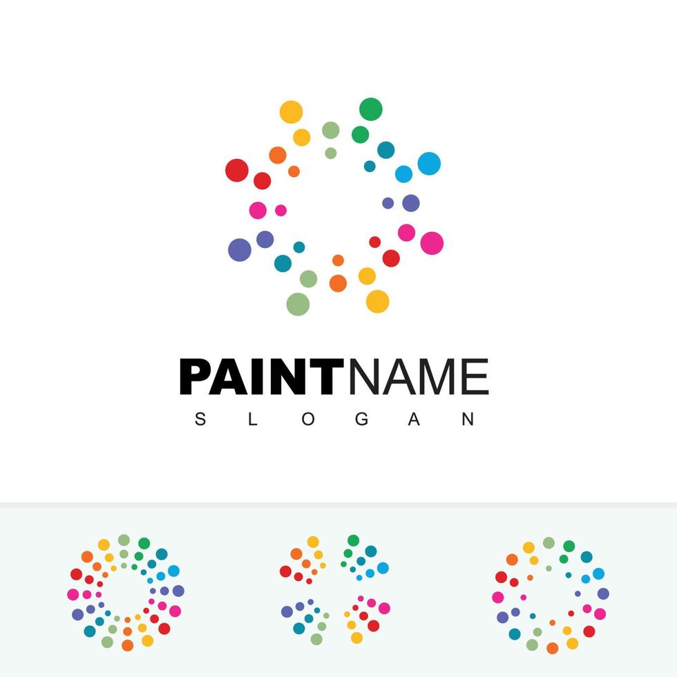 modelo de design de logotipo de pintura a cores isolar no fundo branco vetor