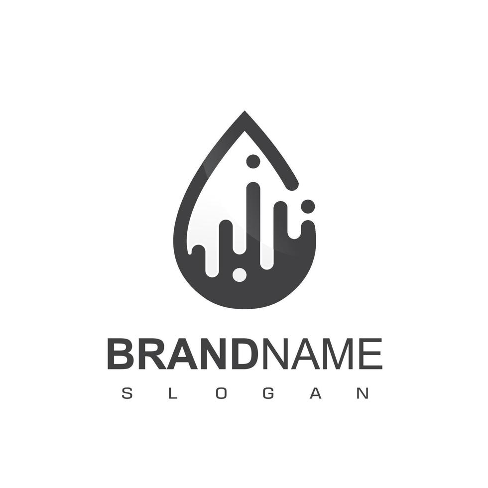 design de logotipo da empresa petrolífera com símbolo de gota de água vetor