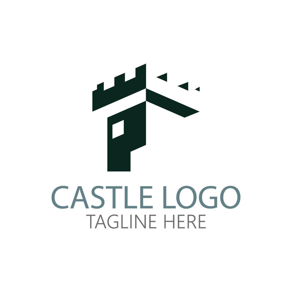 modelo de design de ilustração vetorial símbolo de logotipo de castelo vetor