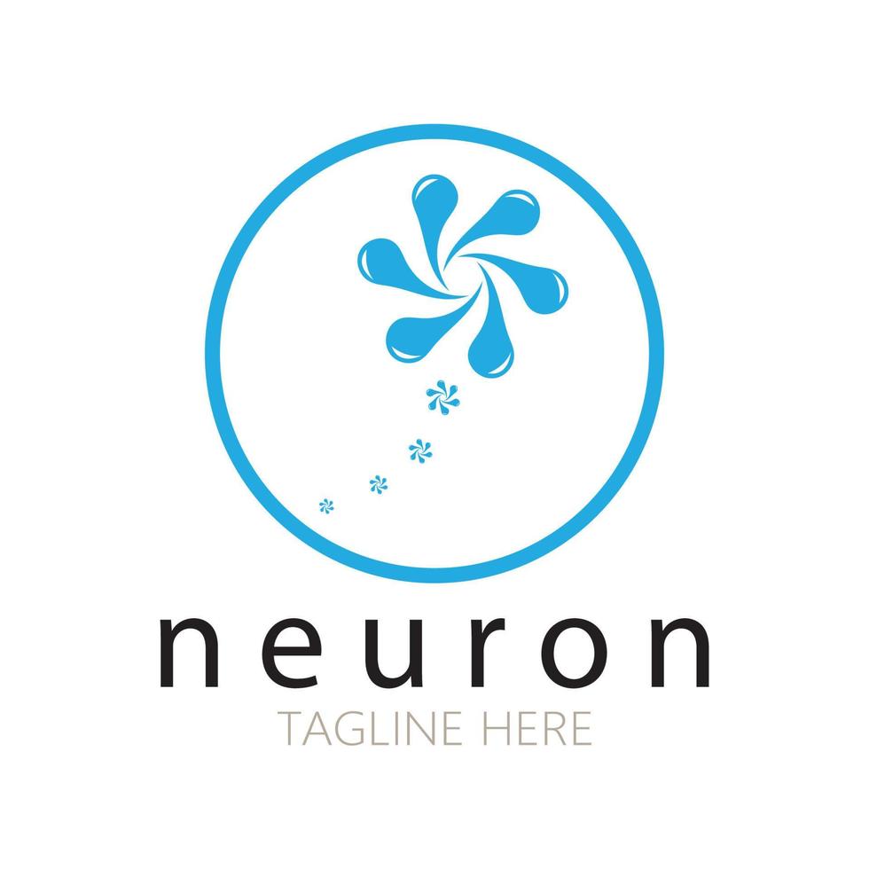 logotipo de neurônio ou design de logotipo de célula nervosa, ícone de modelo de ilustração de logotipo de molécula com conceito de vetor