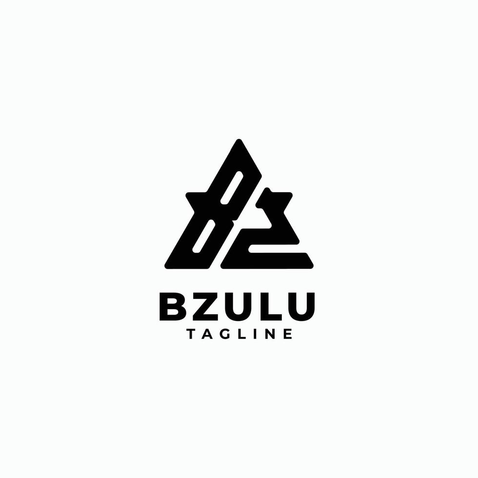 logotipo letras triângulo iniciais monograma logotipo bz, b e z vetor