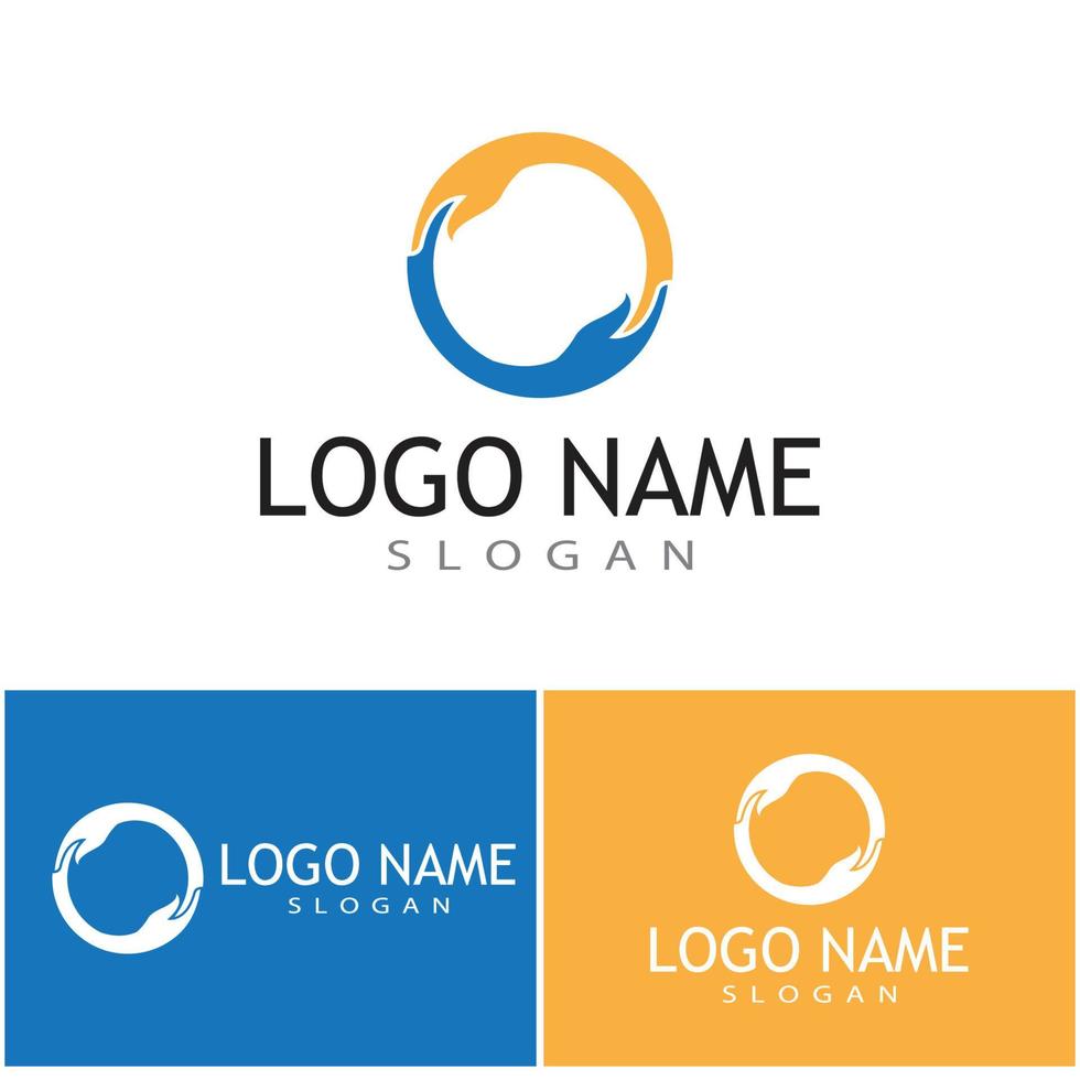 mão cuidados modelo de logotipo vetor ícone negócios