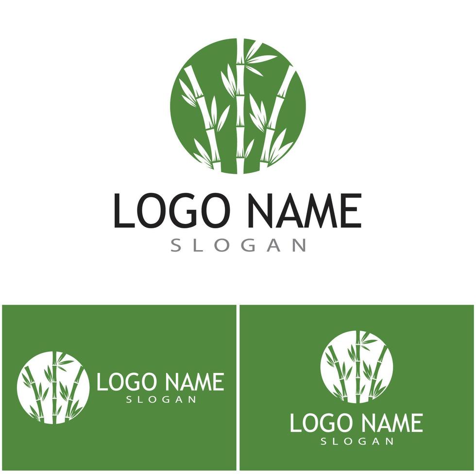 modelo de logotipo de bambu ilustração vetorial ícone design vetor