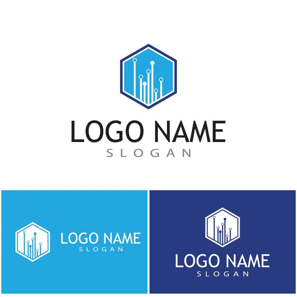 circuito logotipo modelo ilustração vetorial ícone design vetor