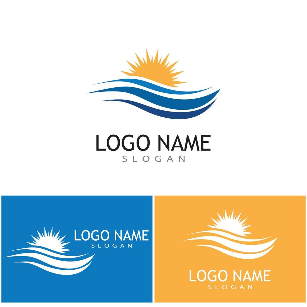 ícone de onda de água ilustração vetorial logotipo vetor