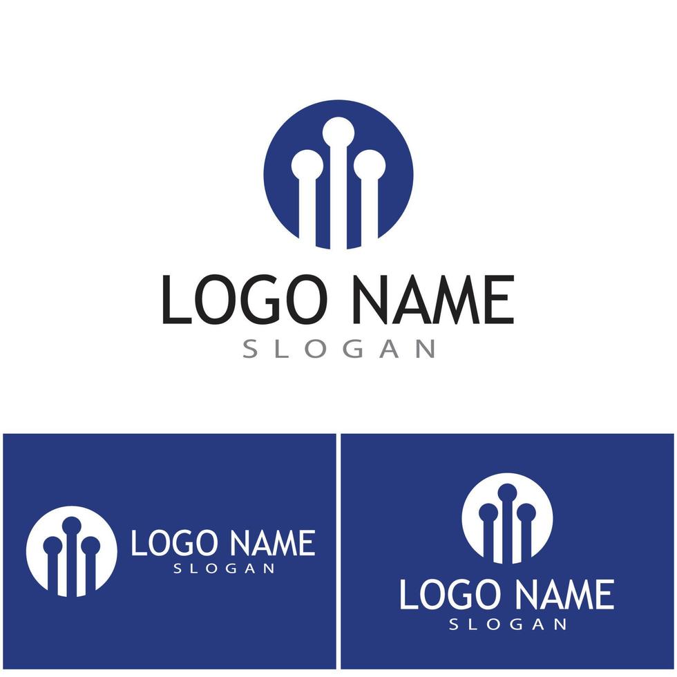 circuito logotipo modelo ilustração vetorial ícone design vetor