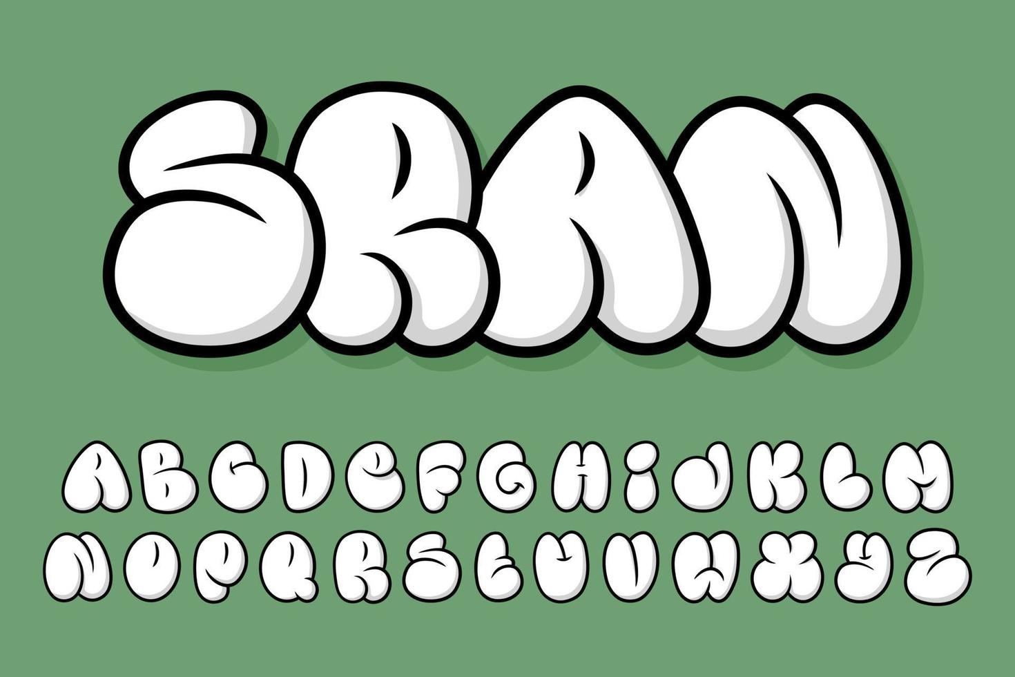 alfabeto simples bolha graffity texto letras vetoriais vetor