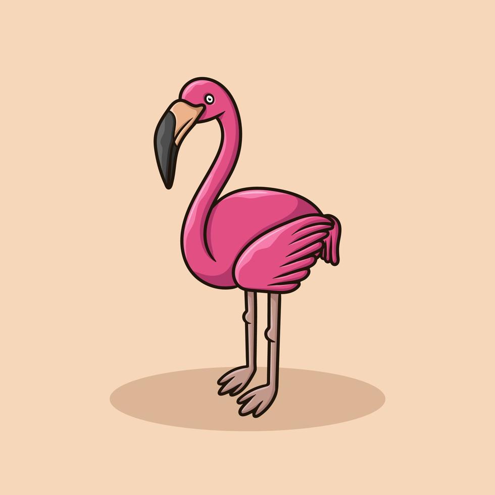 vetor de ilustração de desenho animado de flamingo