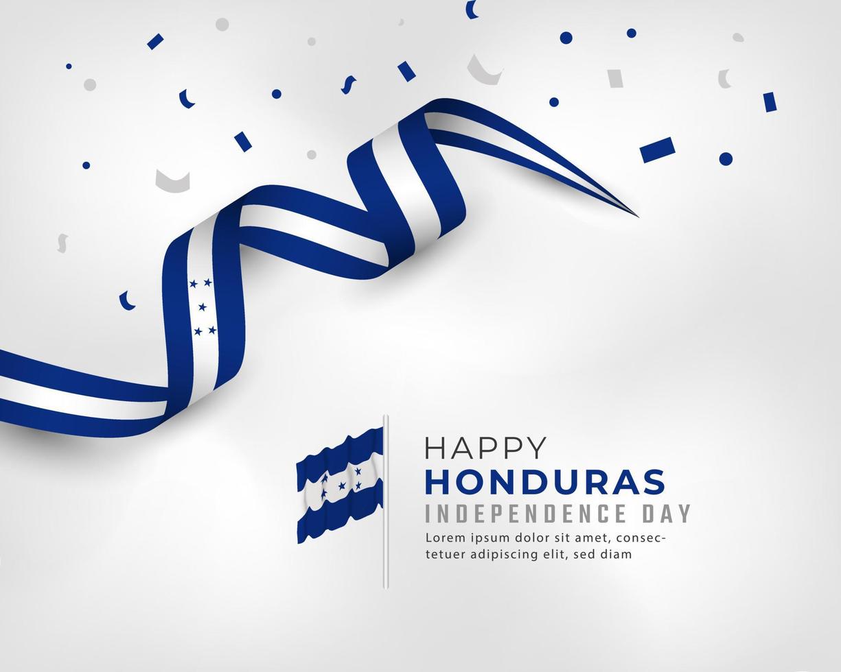 feliz dia da independência de honduras 15 de setembro ilustração vetorial de celebração. modelo para cartaz, banner, publicidade, cartão de felicitações ou elemento de design de impressão vetor