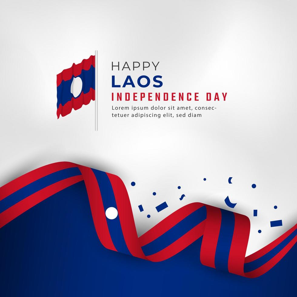 feliz dia da independência do laos 22 de outubro ilustração vetorial de celebração. modelo para cartaz, banner, publicidade, cartão de felicitações ou elemento de design de impressão vetor