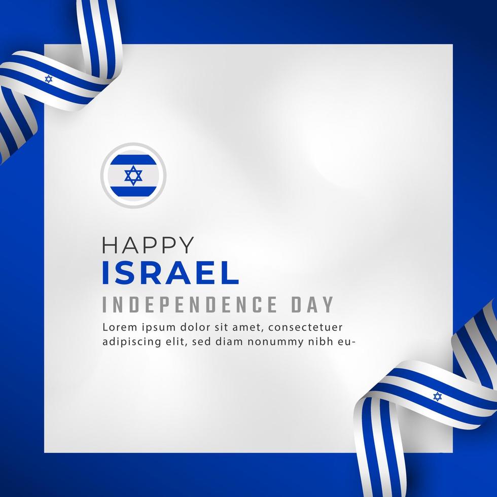 feliz dia da independência de israel ilustração vetorial de design de celebração. modelo para cartaz, banner, publicidade, cartão de felicitações ou elemento de design de impressão vetor