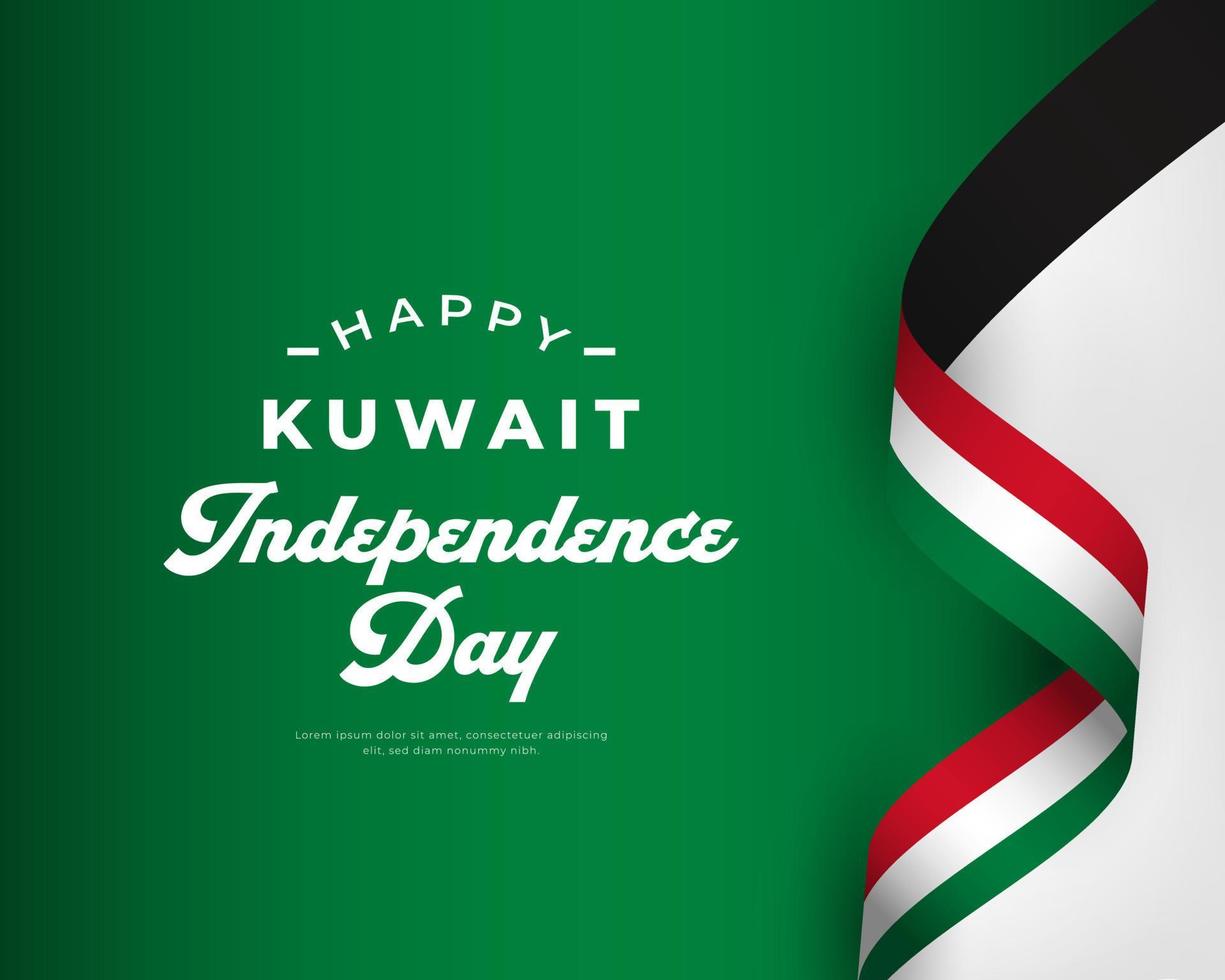 feliz dia da independência do kuwait 25 de fevereiro ilustração vetorial de celebração. modelo para cartaz, banner, publicidade, cartão de felicitações ou elemento de design de impressão vetor