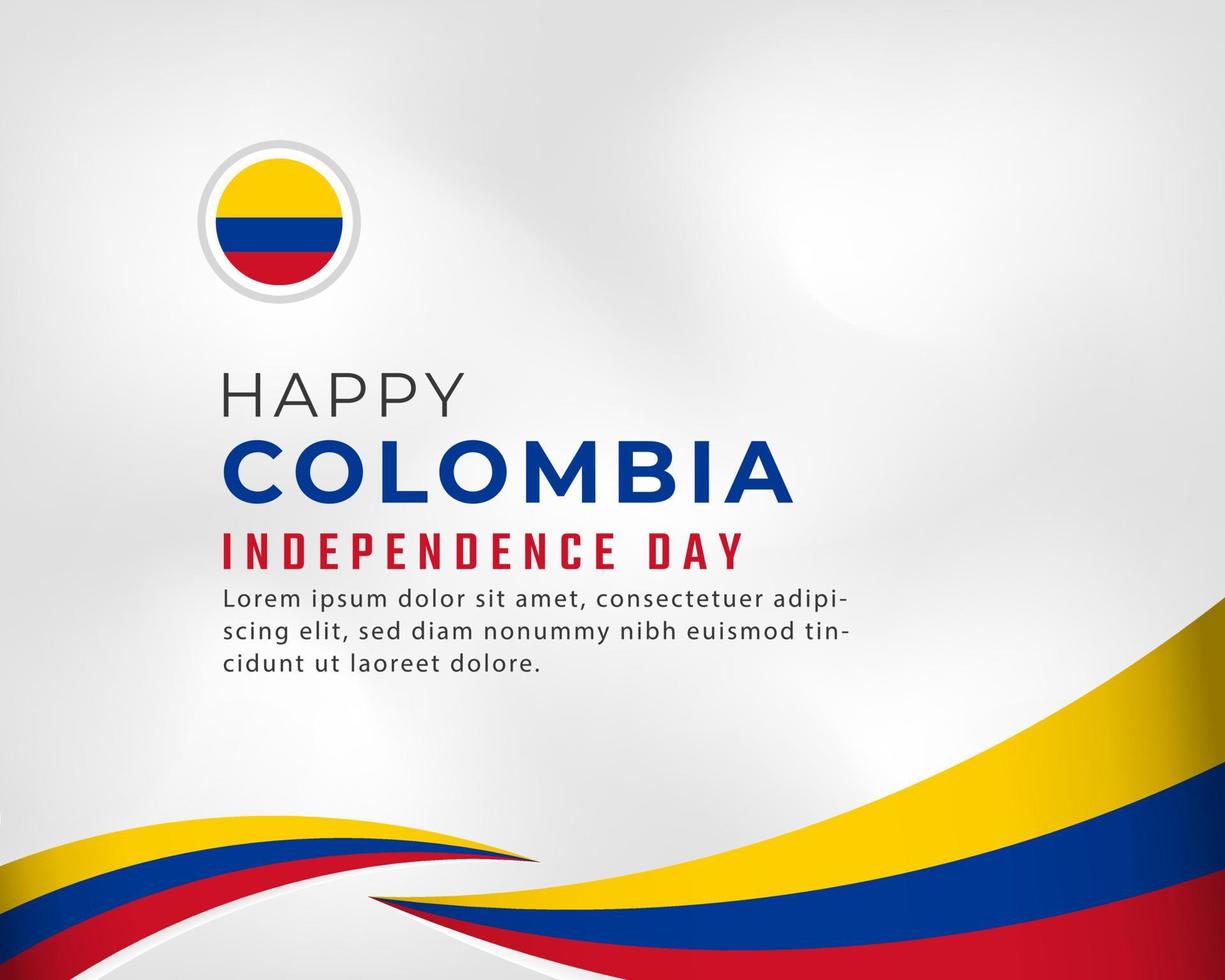 feliz dia da independência da colômbia 20 de julho ilustração vetorial de celebração. modelo para cartaz, banner, publicidade, cartão de felicitações ou elemento de design de impressão vetor