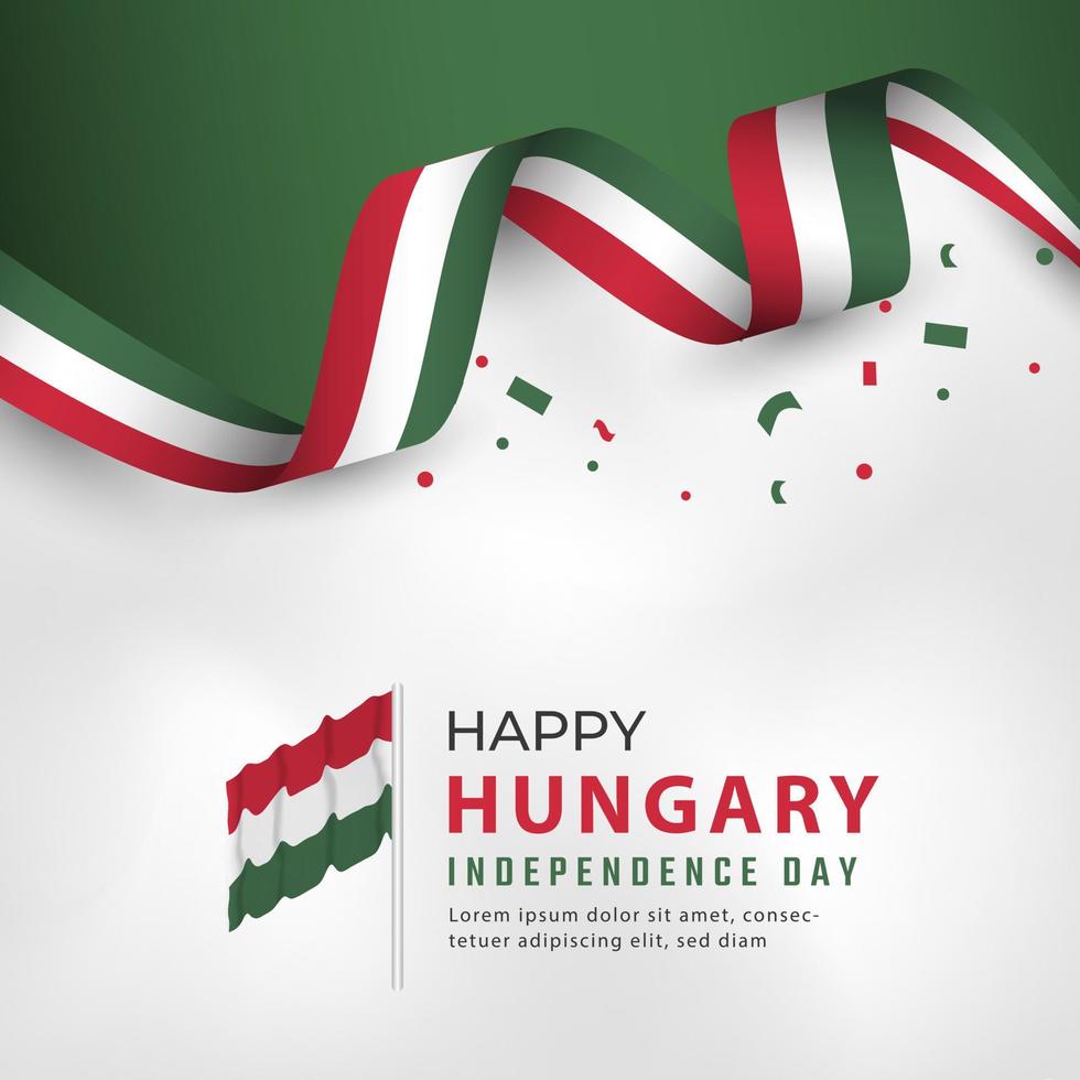 feliz dia da independência da Hungria 15 de março ilustração vetorial de celebração. modelo para cartaz, banner, publicidade, cartão de felicitações ou elemento de design de impressão vetor