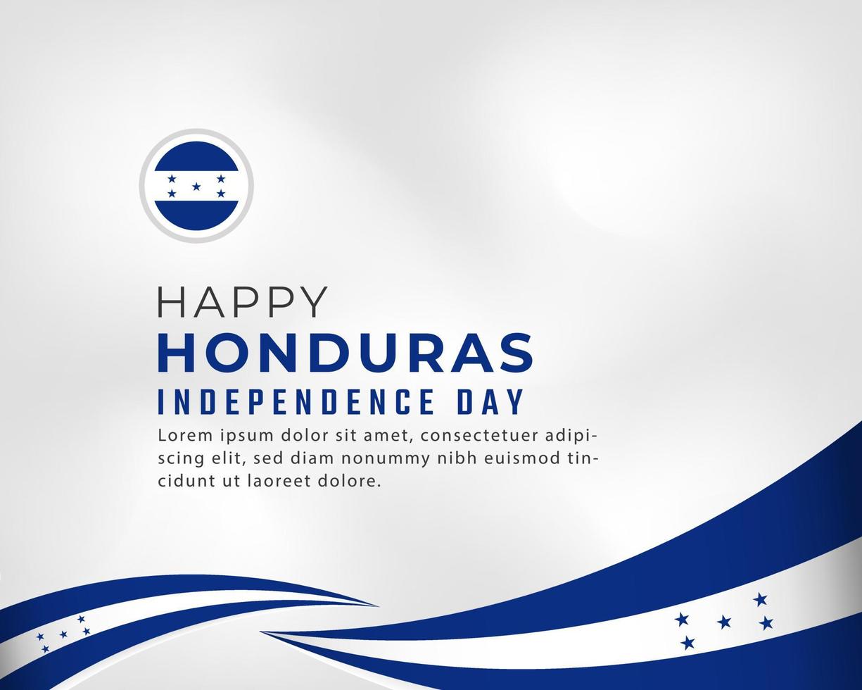 feliz dia da independência de honduras 15 de setembro ilustração vetorial de celebração. modelo para cartaz, banner, publicidade, cartão de felicitações ou elemento de design de impressão vetor