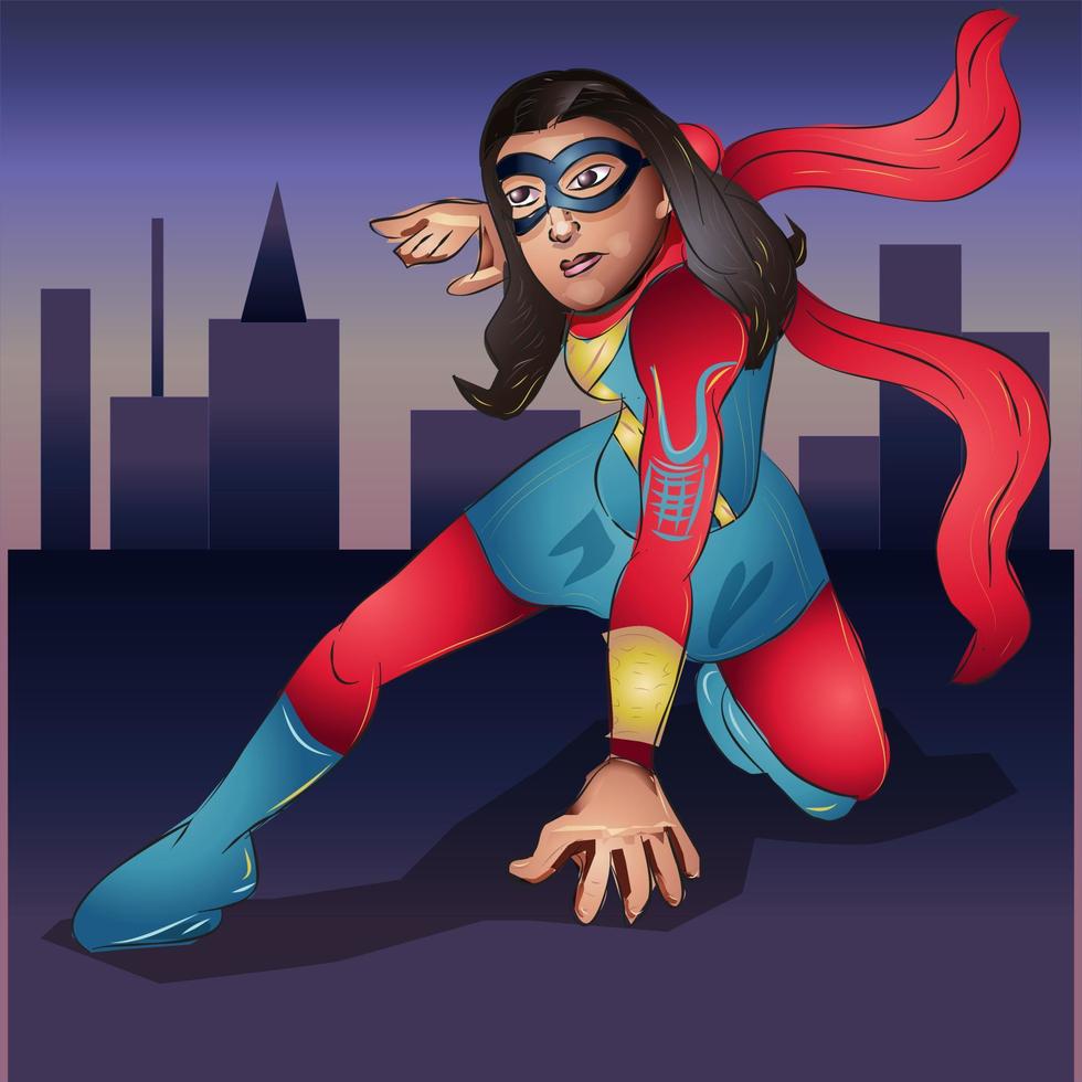 ilustração de super-herói menina vetor
