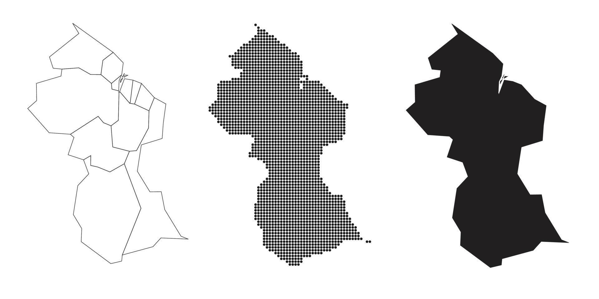 mapa da Guiana isolado em um fundo branco. vetor