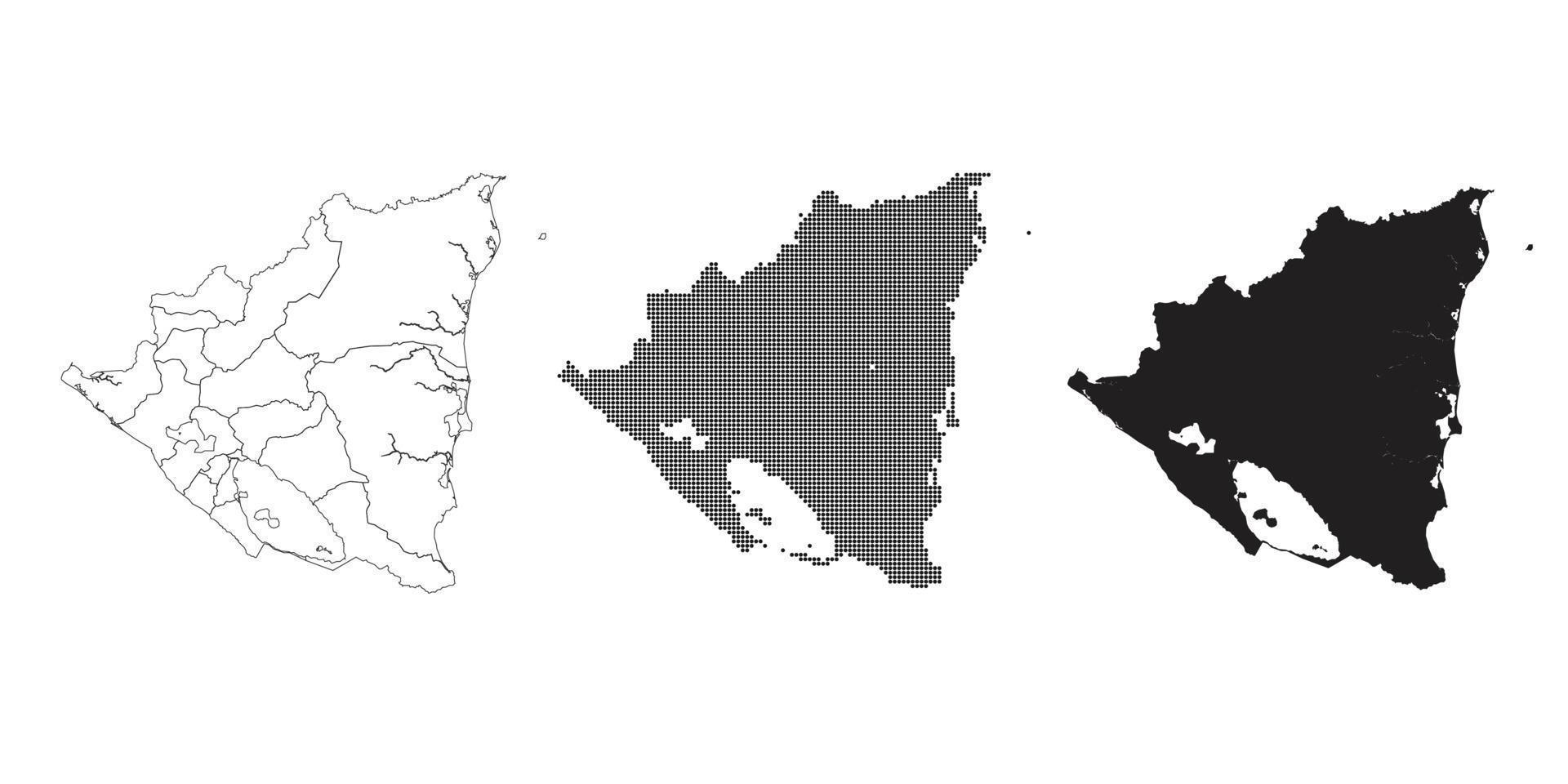 mapa da Nicarágua isolado em um fundo branco. vetor
