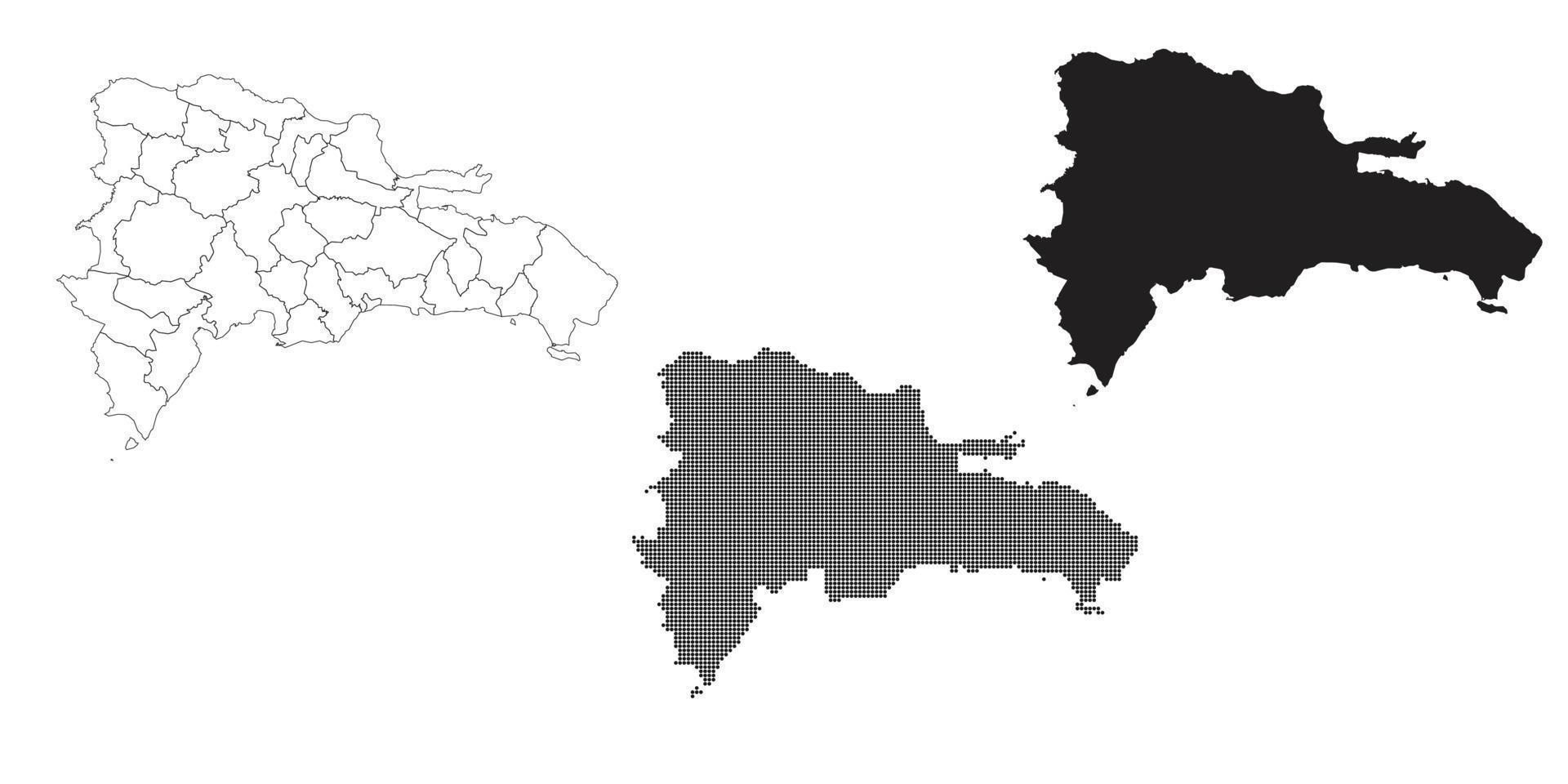 mapa da república dominicana isolado em um fundo branco. vetor