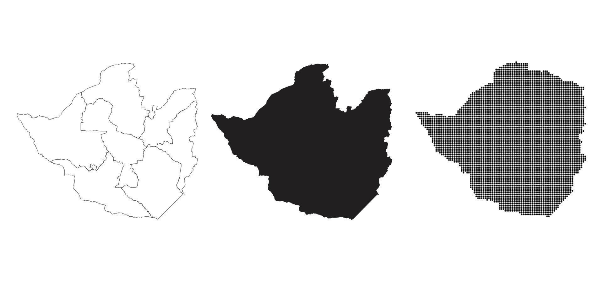 mapa do Zimbábue isolado em um fundo branco. vetor