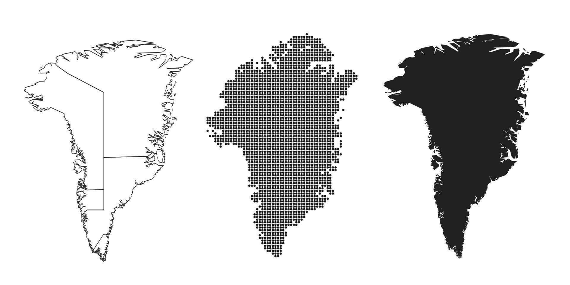 mapa da Groenlândia isolado em um fundo branco. vetor