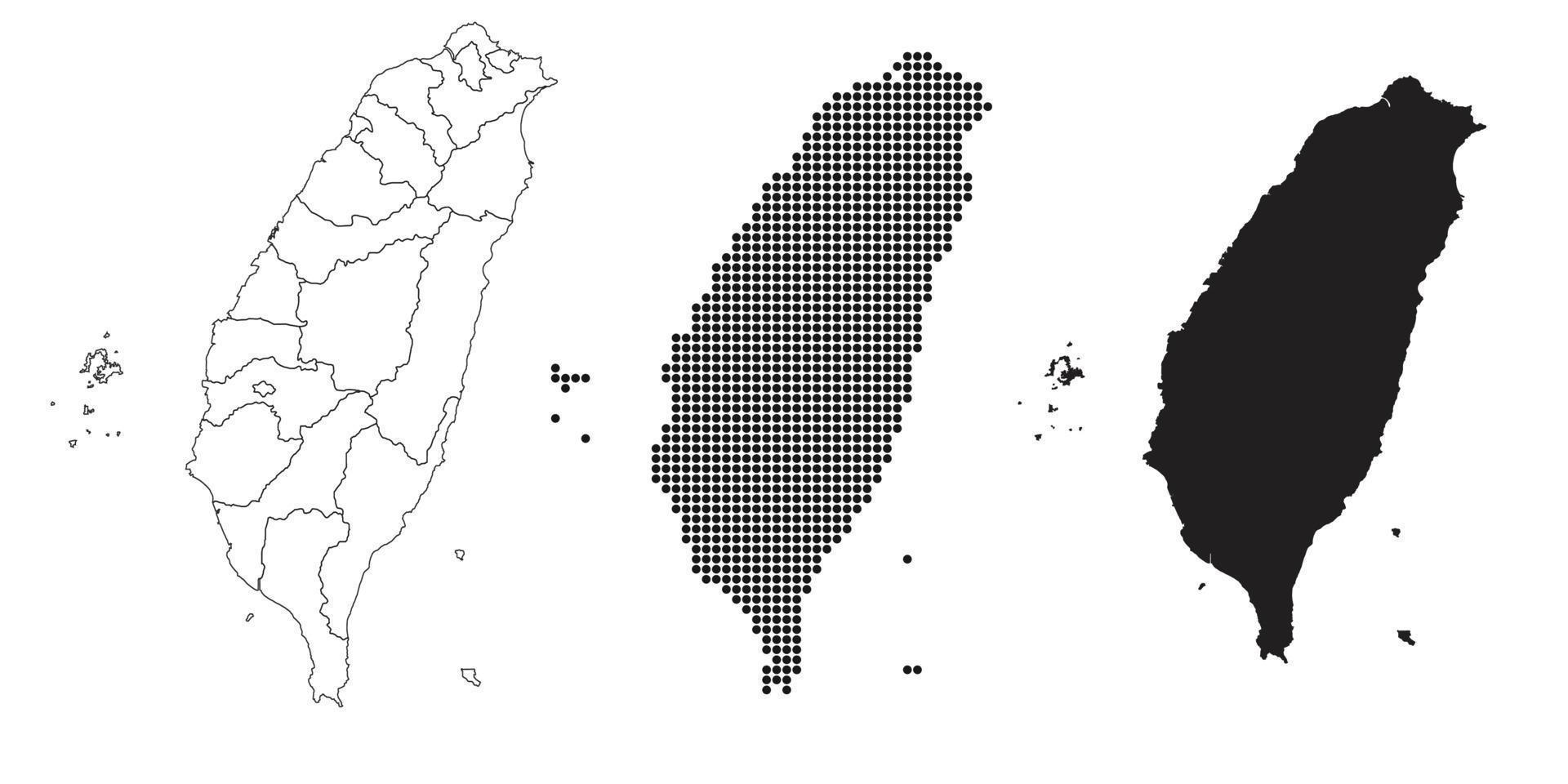 mapa de taiwan isolado em um fundo branco. vetor
