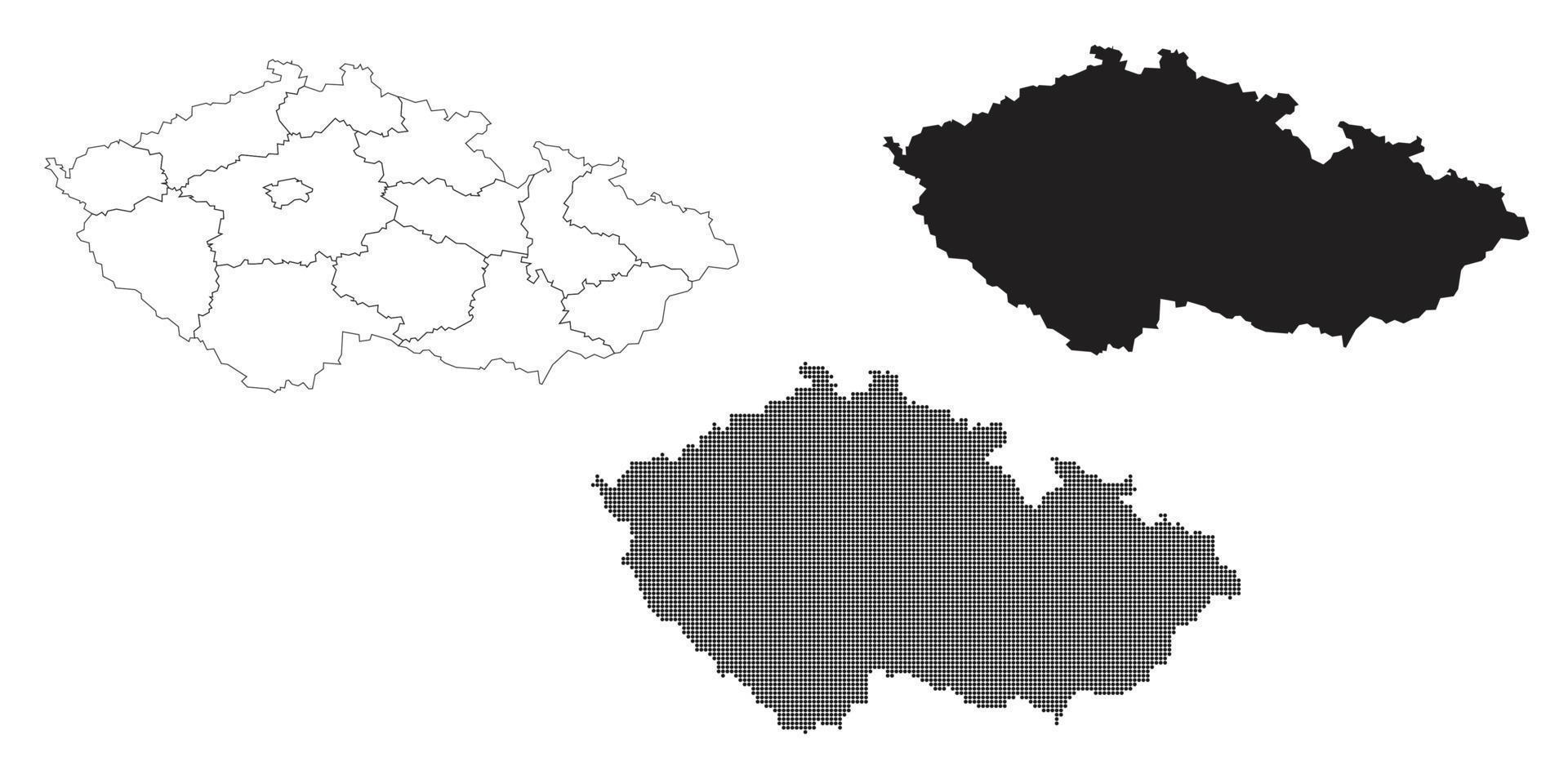 mapa da república checa isolado em um fundo branco. vetor