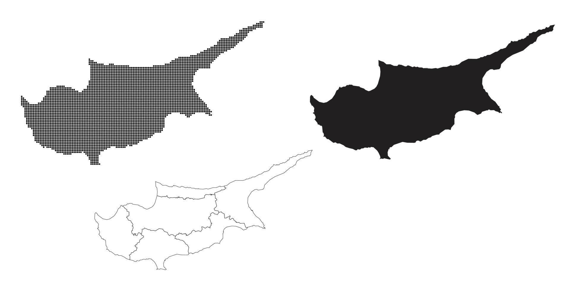 mapa de Chipre isolado em um fundo branco. vetor