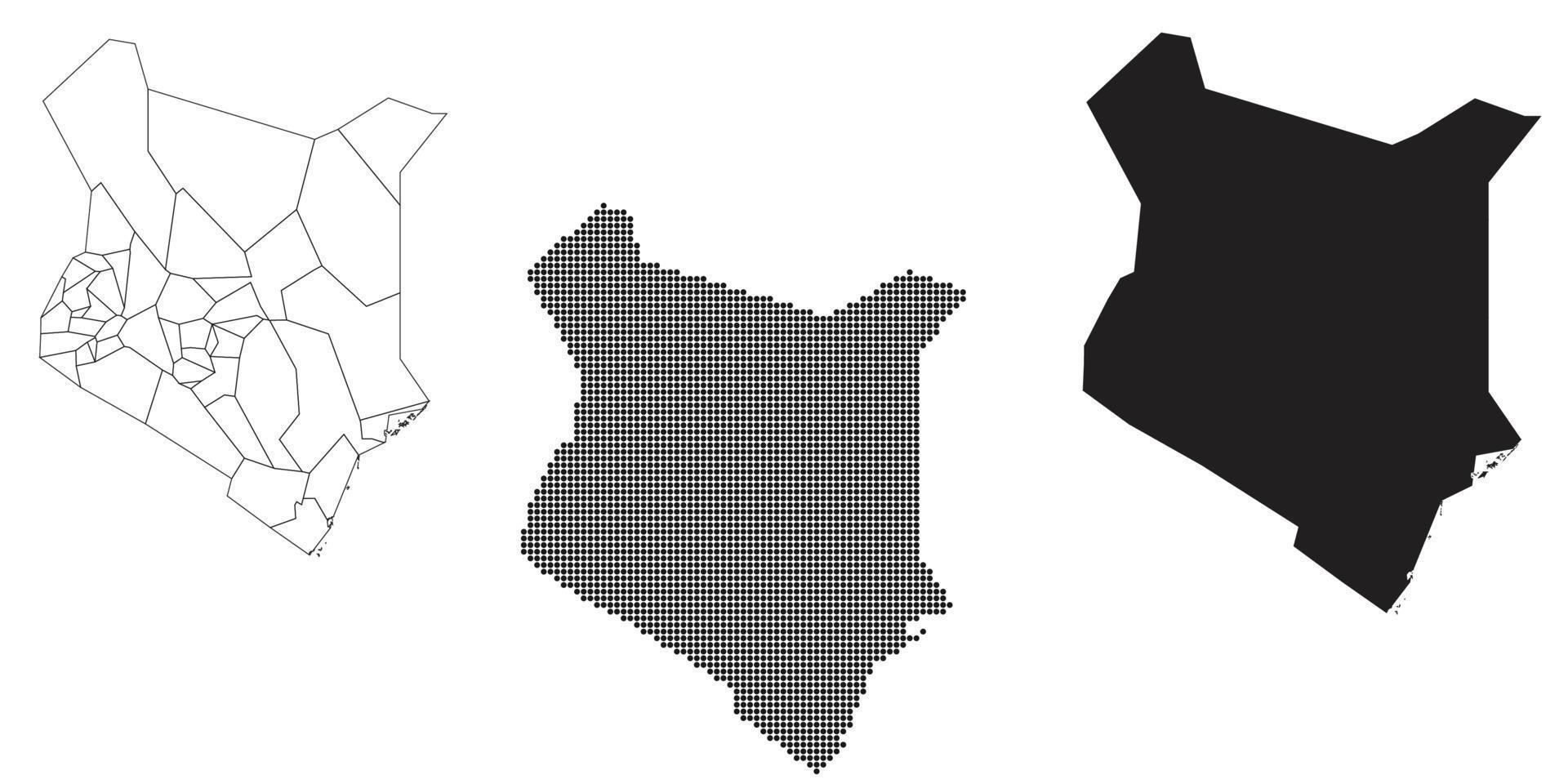 mapa do Quênia isolado em um fundo branco. vetor