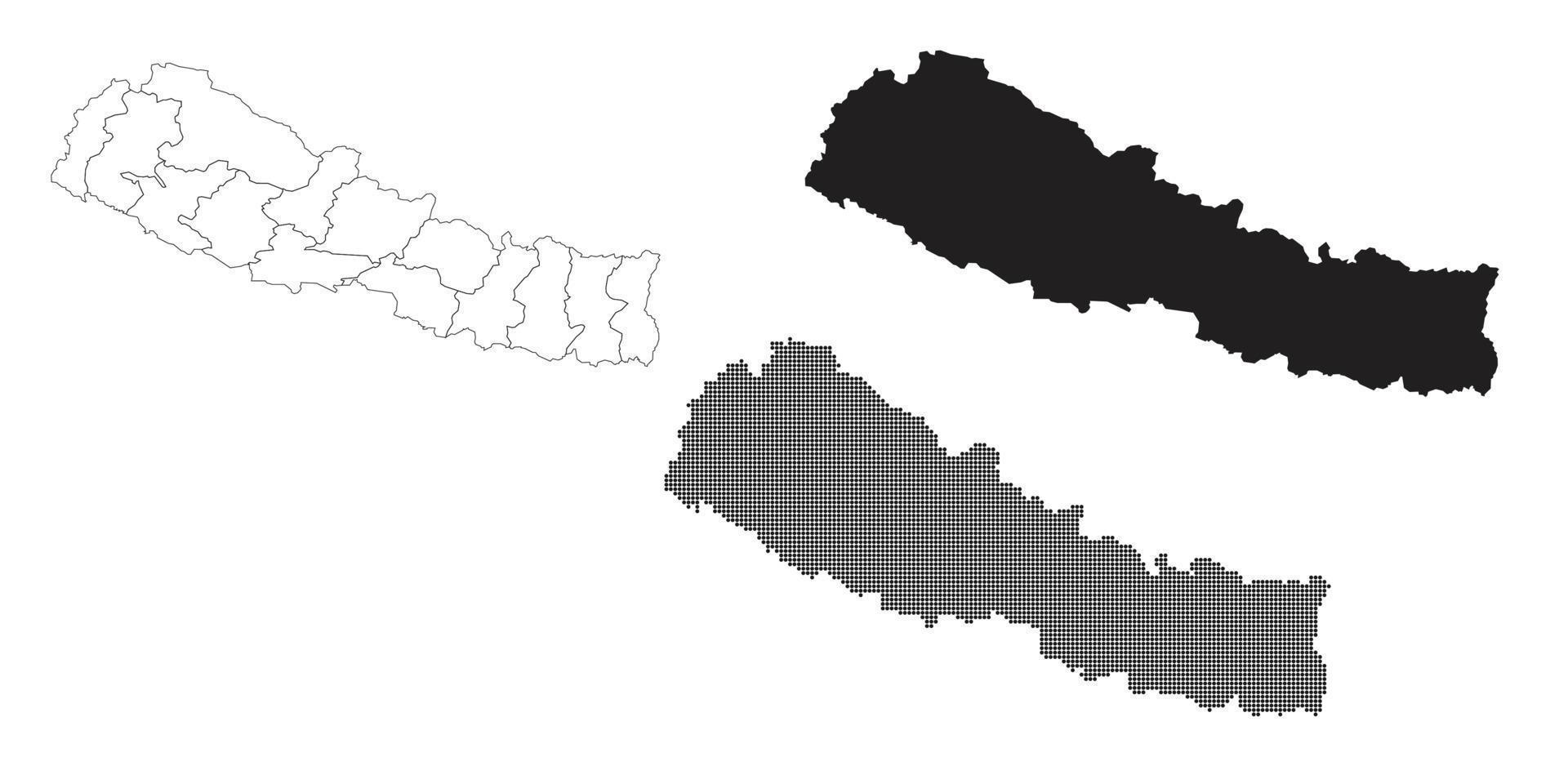 mapa nepa isolado em um fundo branco. vetor