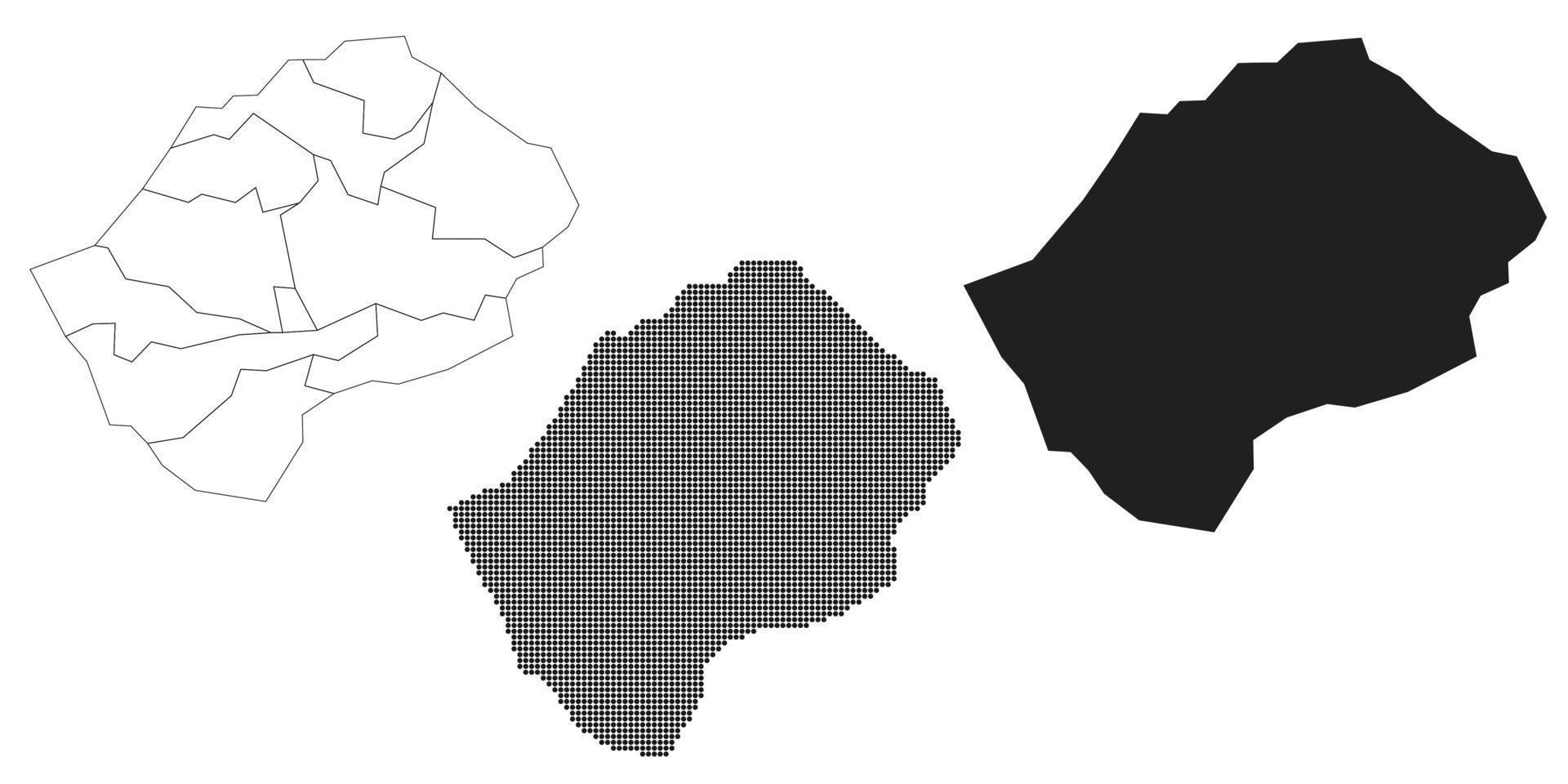 mapa do Lesoto isolado em um fundo branco. vetor