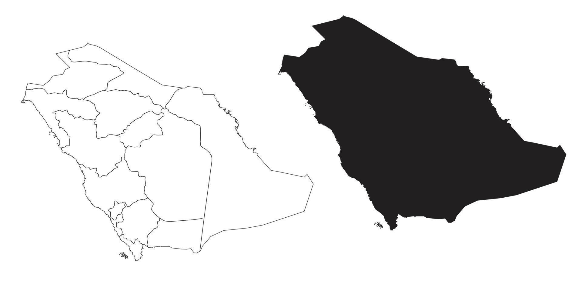 mapa da Arábia Saudita isolado em um fundo branco. vetor