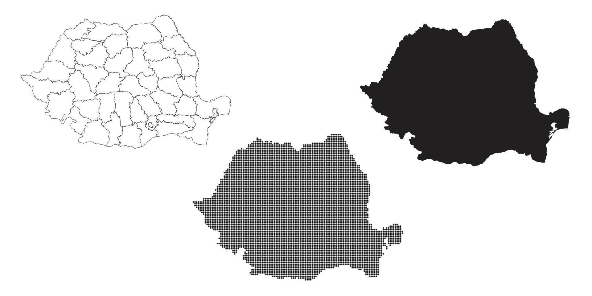 mapa da Romênia isolado em um fundo branco. vetor