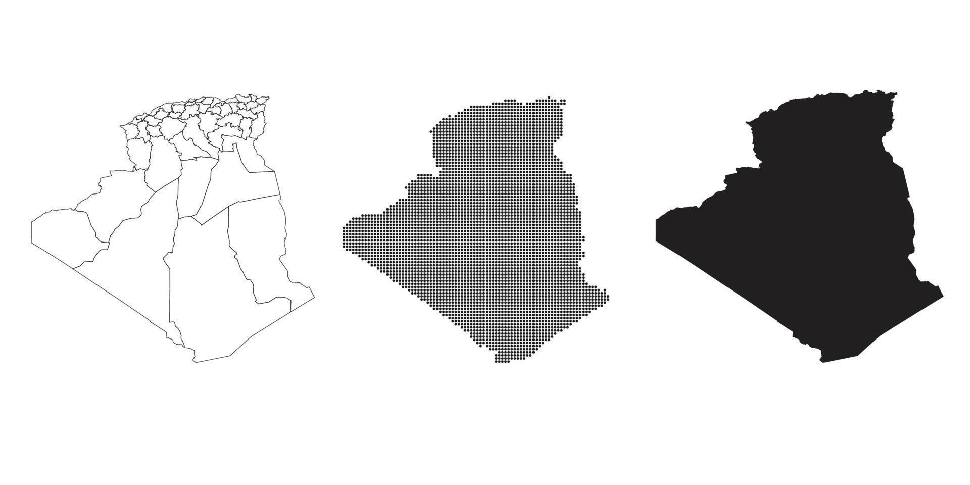 mapa da Argélia isolado em um fundo branco. vetor