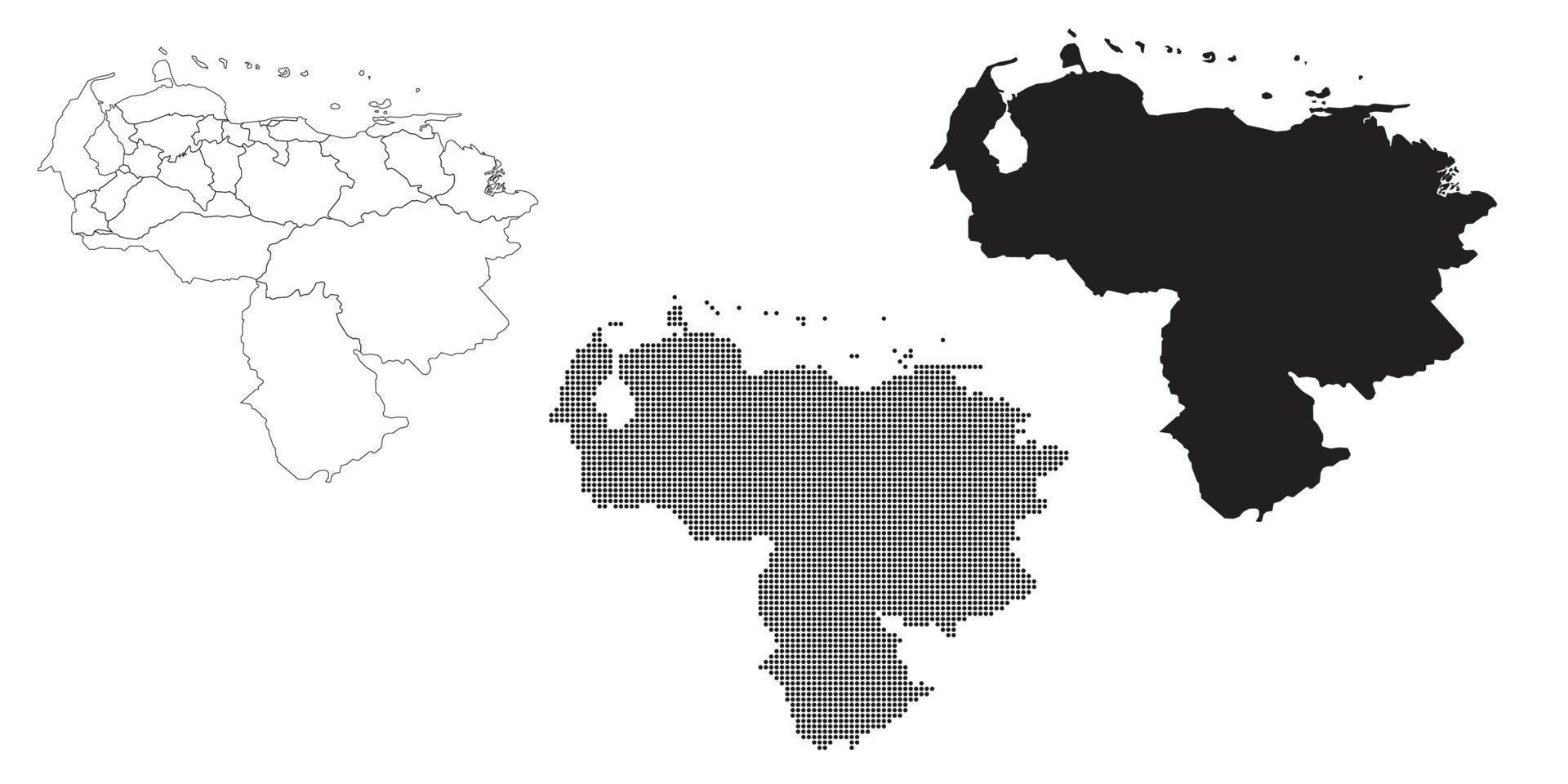 mapa da Venezuela isolado em um fundo branco. vetor