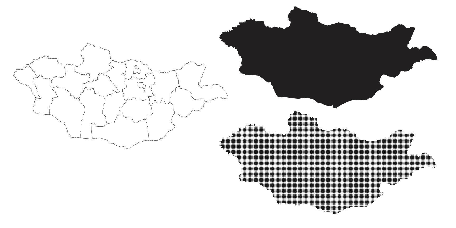 mapa da Mongólia isolado em um fundo branco. vetor