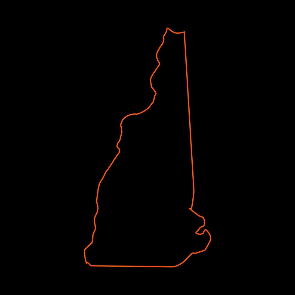 mapa ilustrado de new hampshire vetor