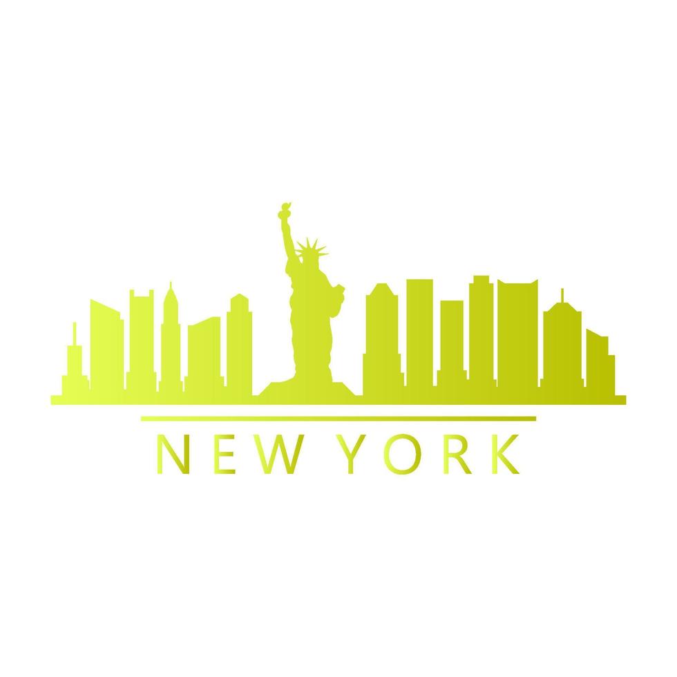 skyline de nova york ilustrado vetor