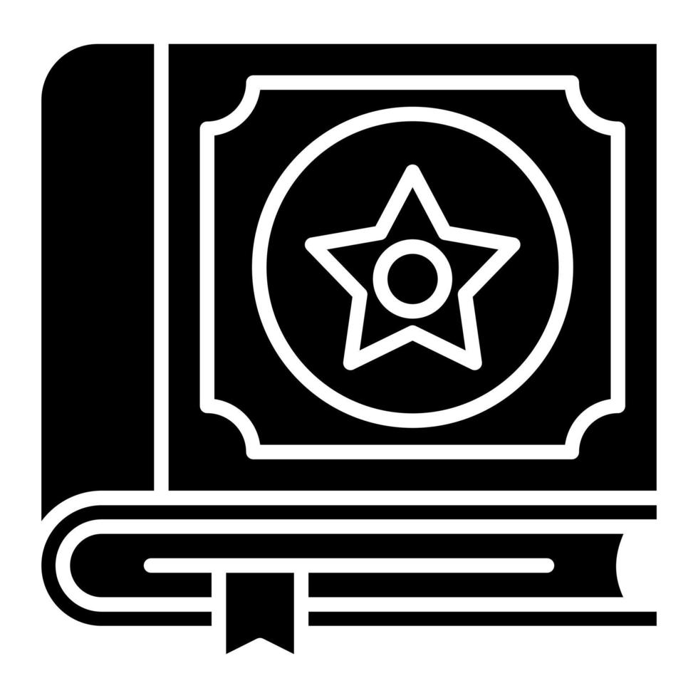 ícone de glifo do livro de feitiços vetor