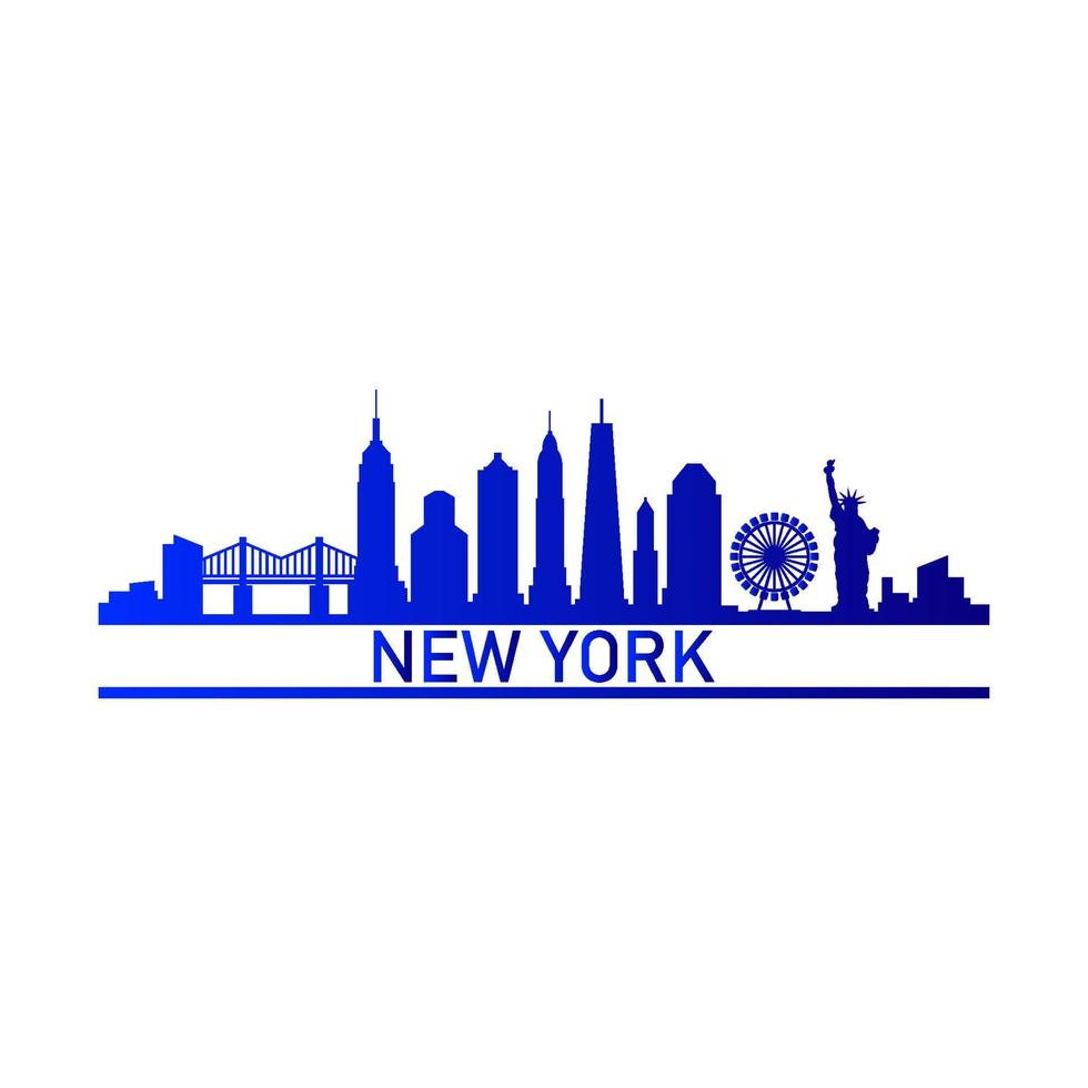 skyline de nova york ilustrado vetor