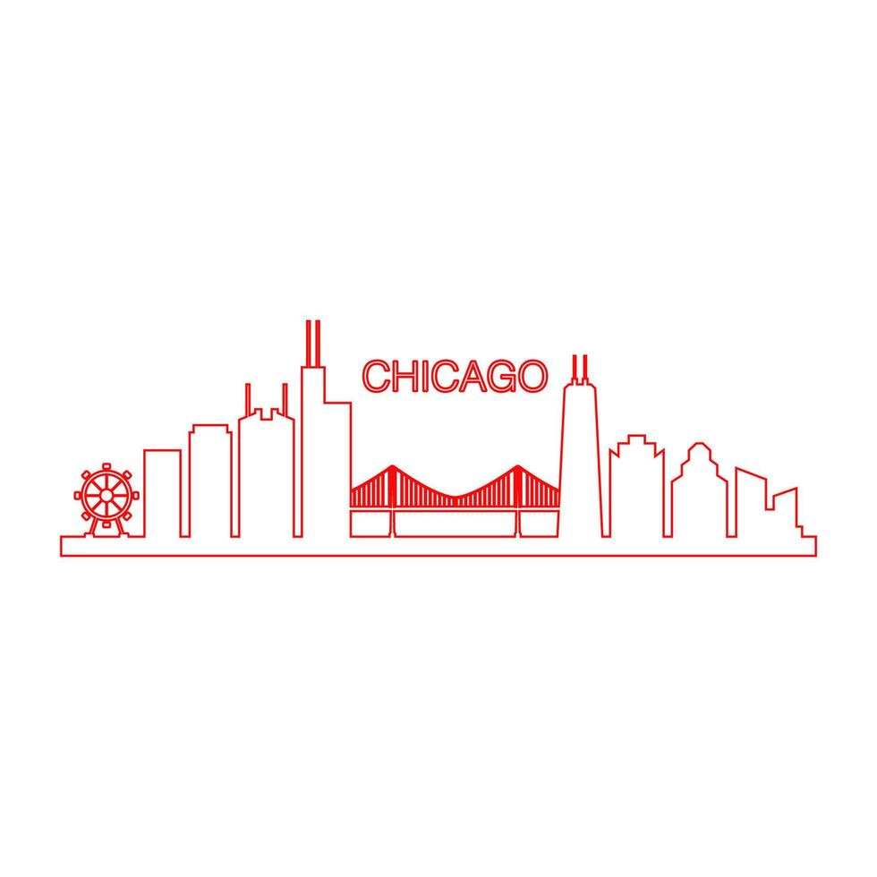 horizonte de chicago ilustrado vetor