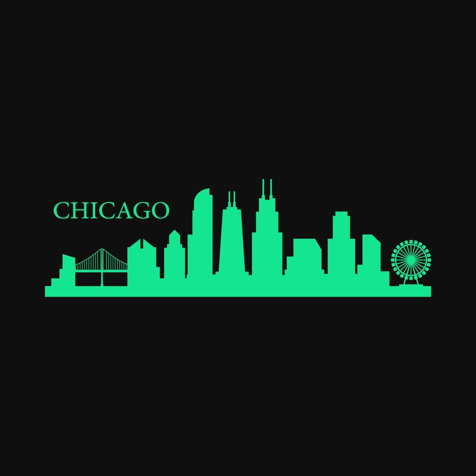 horizonte de chicago ilustrado vetor