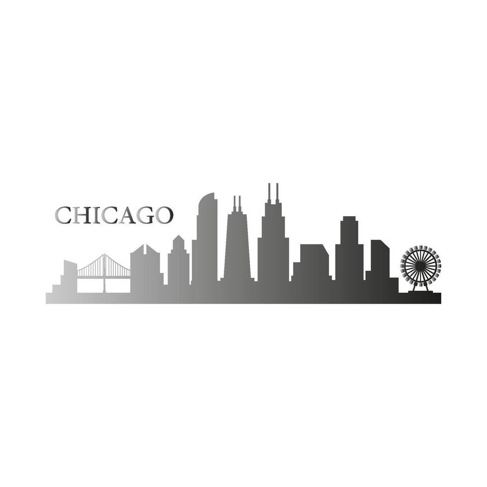 horizonte de chicago ilustrado vetor