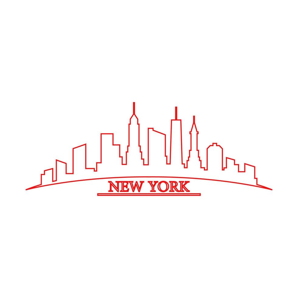 skyline de nova york ilustrado vetor