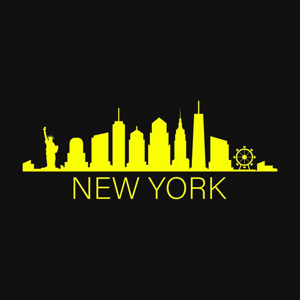 skyline de nova york ilustrado vetor