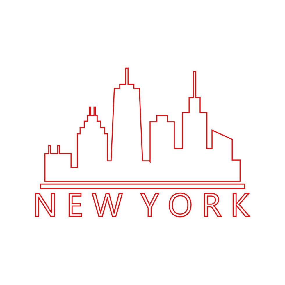 skyline de nova york ilustrado vetor