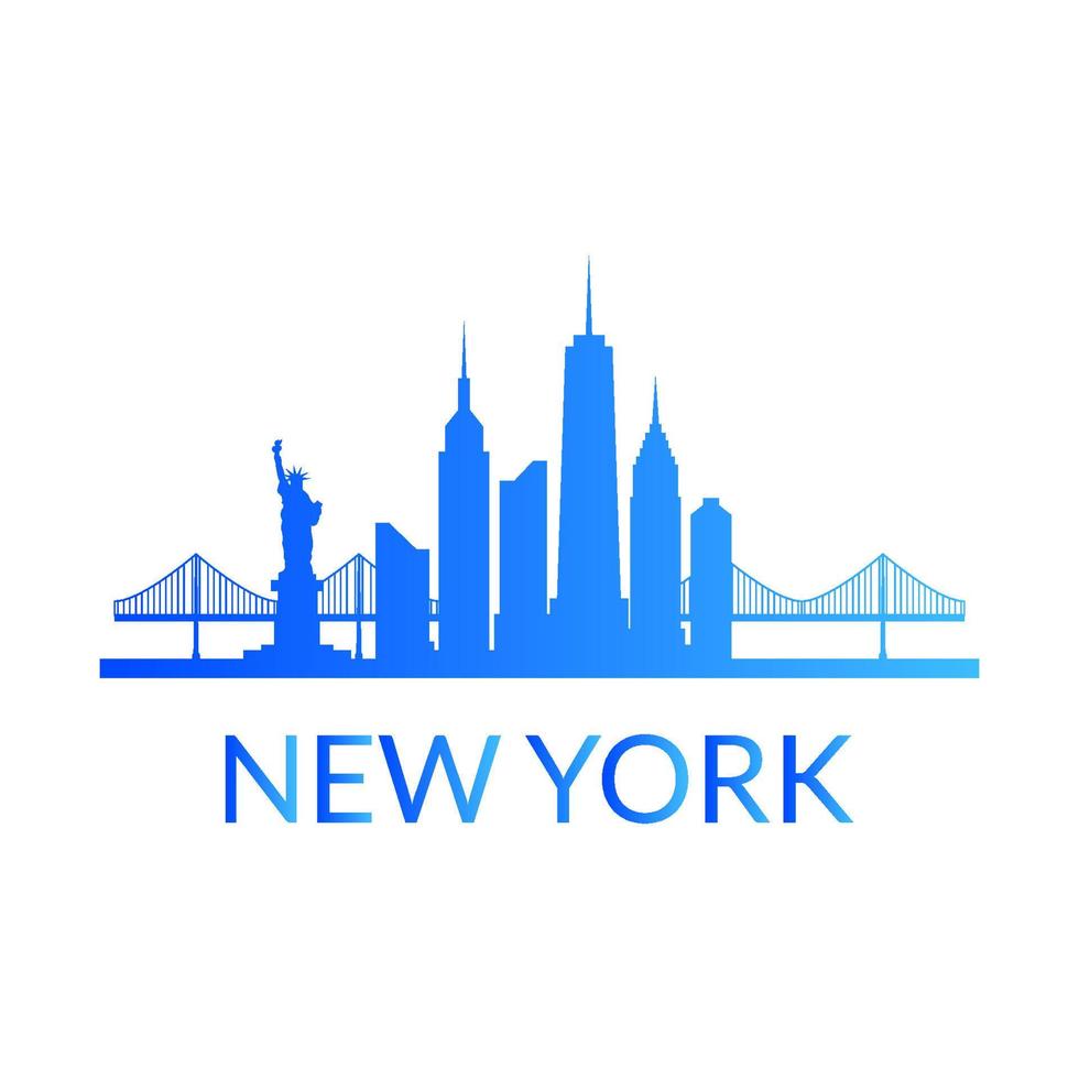 skyline de nova york ilustrado vetor