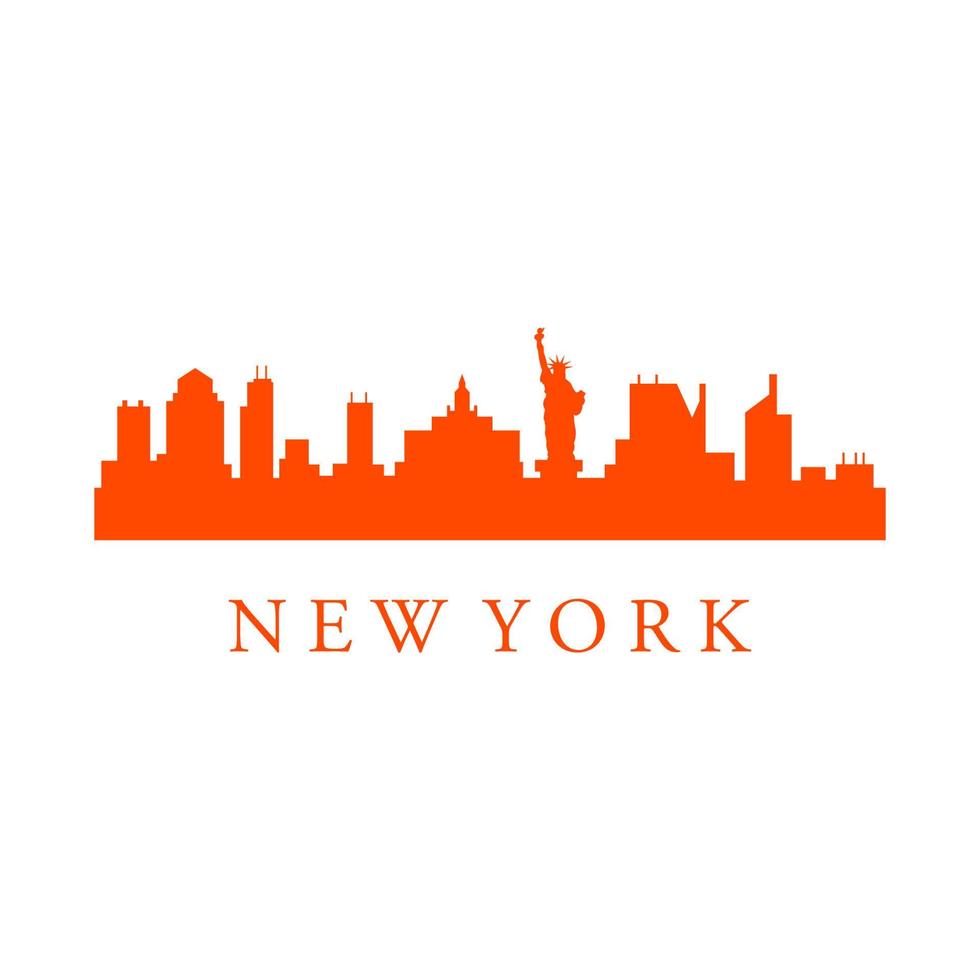 skyline de nova york ilustrado vetor